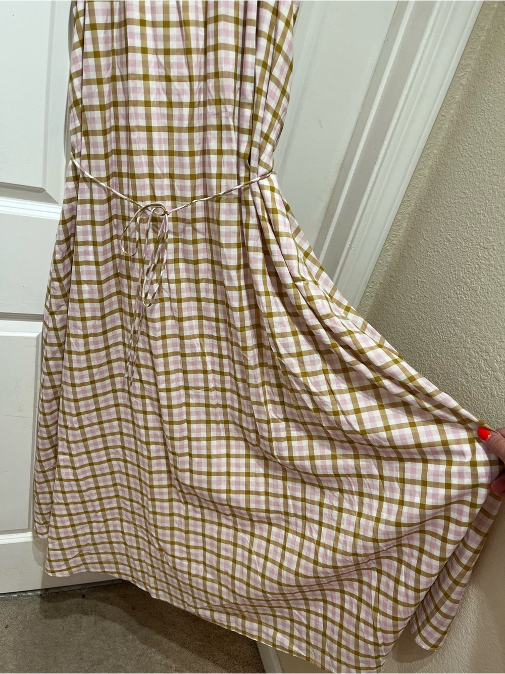 NWT Ann Taylor Pink and Tan Gingham Halter Dress Size Small - Picture 5 of 10